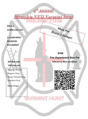 Memphis VFD plans Fourth Annual Varmint Hunt