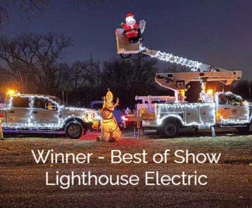 Lighthouse Electric Cooperative takes Best of Show during Memphis Chamber of Commerce’s 2nd Annual Small Town Christmas Lighting Contest Monday, Dec. 16 in Memphis City Park. “Memphis Christmas in the Park was beautiful and full of lights,” Memphis Chamber of Commerce Manager Kim Cloyd said. “Thank you to all that came and helped to make Memphis shine.” Photos Courtesy of Memphis Chamber of Commerce