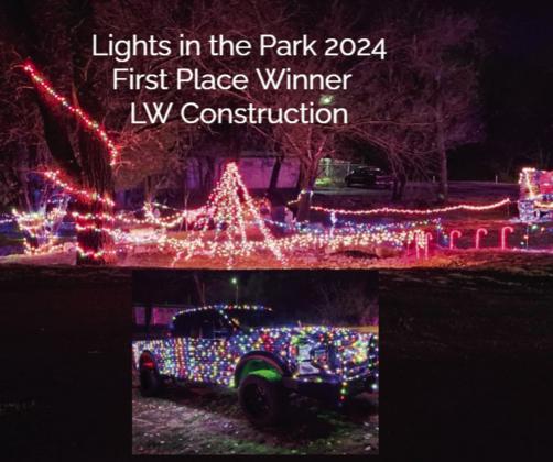 The 2nd Annual Small Town Christmas Lighting Contest first-place winner is LW Construction.