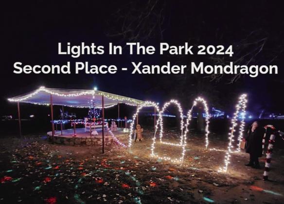 Xander Mondragon takes second place in the Memphis Chamber of Commerce’s 2nd Annual Small Town Christmas Lighting Contest Monday, Dec. 16 in Memphis City Park.