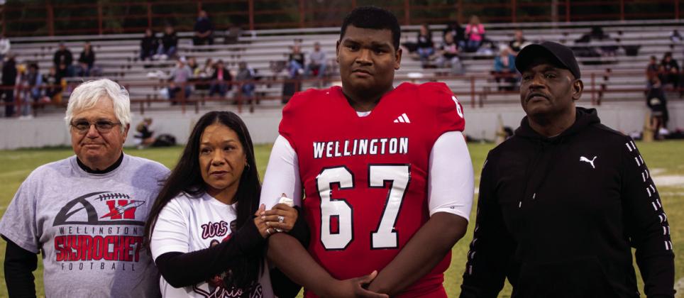 Jovani Munn is the son of John and Hope O’Rear and Joe Billl Munn. He has played varsity football for the Rockets for two years and has been a member of the Rocket Regiment for five years. Watch for additional senior night photos in next week’s issue of “The Red River Sun.”