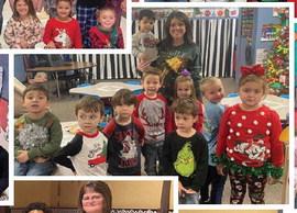 Cabbell, Peters claim Wellington Elementary ugly sweater contest prizes
