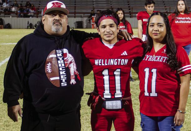 PJ Garcia is the son of Jessica Martinez and Paul Garcia. PJ has played varsity football for the Skyrockets for one year.