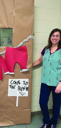 Santa is “gone to the beach,” according to CHS teacher Tanya Smith’s door.