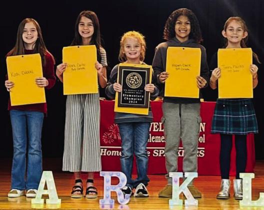 Wellington Elementary School third-grade UIL competitors include Rafe Barlow (not pictured), Kodi Cabbell, Alora Cantu, Jessica Carter, Aspen Clark, Aaron Duke (not pictured), Jenna Faulk.