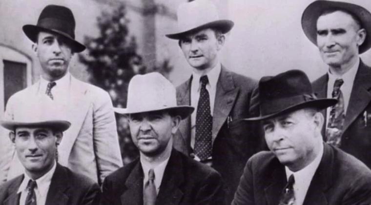 American lawman and Texas Ranger Frank Hamer and his associates, Maney Gault, Ted Hinton, Bob Alcorn and others, tracked the couple down to Bienville Parish, La.