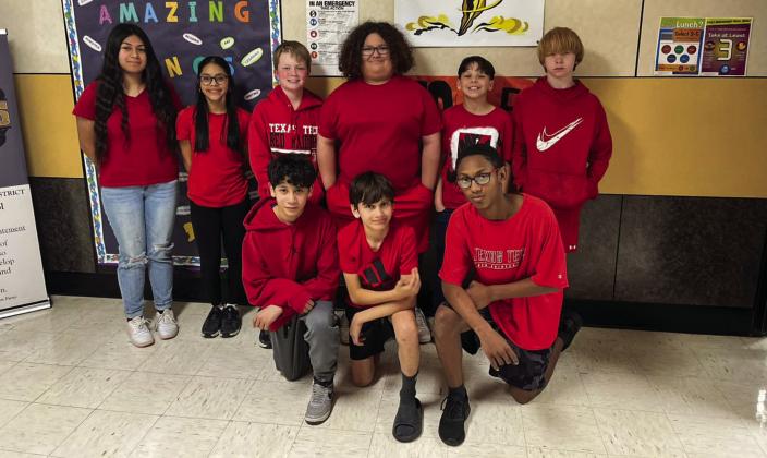 Memphis Independent School District (ISD) campuses sport “Skyrocket Red” Wednesday, Feb. 26, showing support for Wellington High School sophomore Dahmian Salinas, who was critically injured in a baseball accident Saturday, Feb. 22. “The Cyclones are praying for him and wishing him a full recovery,” Memphis ISD said. Photos Courtesy of Memphis ISD