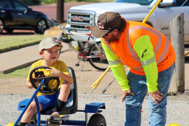 Distracted driving is deadly driving. Childress District of the Texas Department of Transportation (TxDOT) specialists inform youth of the dangers of distracted driving during a simulation course during Childress County Heritage Museum’s Saturdays at the Museum event Saturday, July 26.