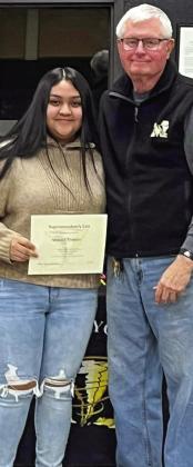 Magaly Torres, 10th grade Memphis Independent School District (ISD) Superintendent’s List students are honored at the recent Memphis ISD School Board January meeting. Photos Courtesy of Memphis ISD