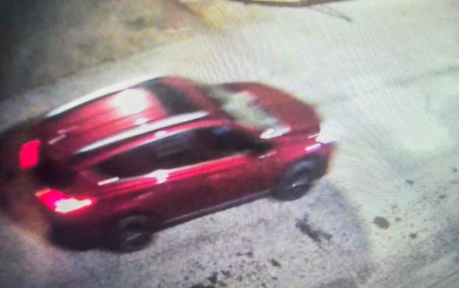A maroon SUV, believed to be a Mazda CX-5, is suspected in being involved in the multiple vehicle burglaries, which took place early Saturday morning, Jan. 17. Childress Police Department