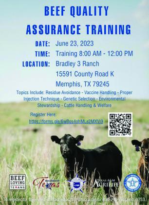 Beef Quality Assurance Training to be held at Bradley 3 Ranch