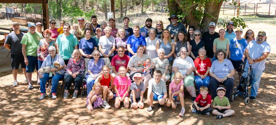 The Langley family gathers amongst Collingsworth County cottonwoods for its 73rd annual reunion. COURTESY PHOTO