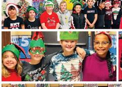 Wellington Elementary School students sport Christmas head gear