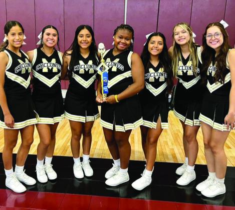 Memphis High School cheerleaders recently attended a National Cheerleaders Association (NCA) camp at West Texas A&amp;amp;M University in Canyon, earning first-place sideline, Gold Superior camp routine and Blue Superior game day routine. Photos Courtesy of Memphis ISD