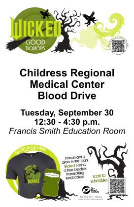 Be a ‘Wicked’ good donor at  Childress Community Blood Drive