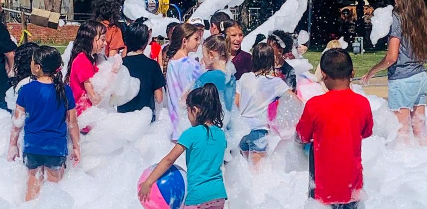 Collingsworth Public Library celebrates summer reading with foam party