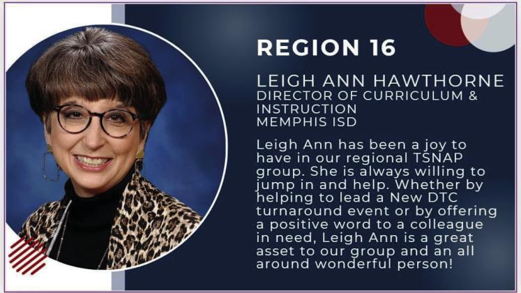Memphis ISD’s Hawthorne earns Region 16 TSNAP Award