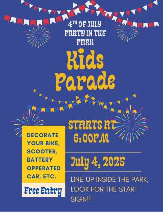 The annual Fourth of July Party in the Park Kids' Parade will begin at 6 p.m. in Fair Park.