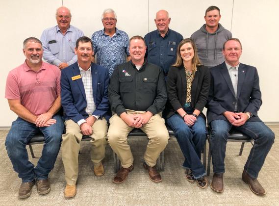 Texas Farm Bureau visitors gather with Collingsworth County Farm Bureau Board of Directors and staff following the annual local convention and dinner at 6:30 p.m. Wednesday, Oct. 22 at the Bura Handley Community Building.