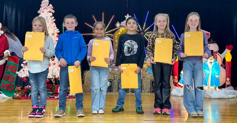 Additional Wellington Elementary School second-grade UIL competitors. From left: Abigail Sims, Braxton Sims, Salma Tellez, Mack Thornberry, Hallie Warren, Kylie Wiebe.