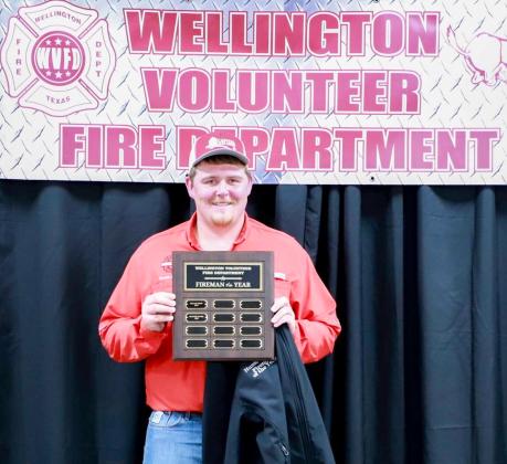 Hunter Stark earned the Fireman of the Year distinction at the recent Wellington Volunteer Fire Department Awards Banquet.