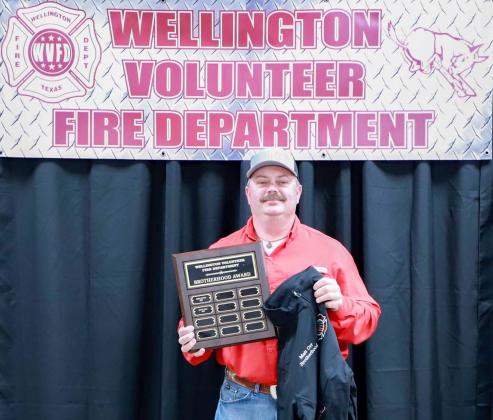 Also determined by the membership of Wellington Volunteer Fire Department, Matt Orr receives the Brotherhood Award