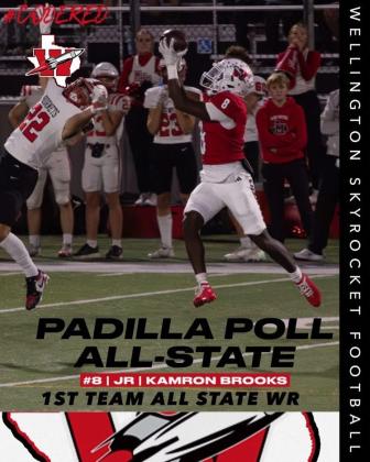 Wellington High School senior Major Brown was named to the 2025 Padilla Poll Coaches 2A DII All-State First-Team Special Teams as a kicker.