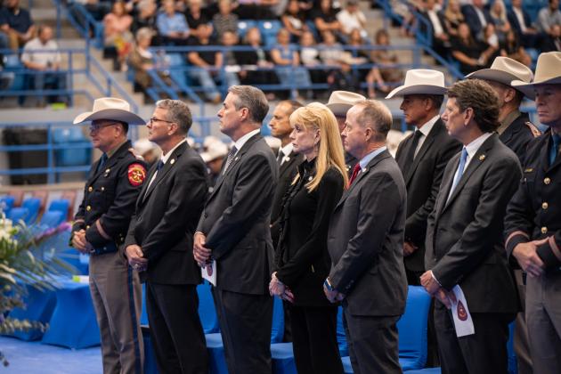 Today, hundreds gathered at Childress High School to pay their respects to Texas Department of Public Safety (DPS) Highway Patrol (THP) Trooper Sergio Romero, who was tragically killed in the line of duty last week.