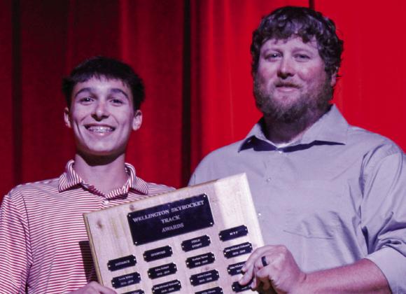 Sophomore Major Brown earns the Field Event award for boys’ track and field, presented by Coach Creighton Henderson.