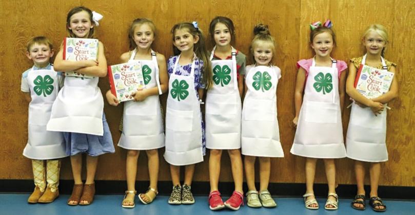 Clover Kids Collingsworth County Food Show contestants include Braxton Sims, left, Raylie Sims, Briley Holton, Jenna Faulks, Peyton Roberson, Brynlee Holton, Kaizley Byers and Cora Henard. Courtesy Photos
