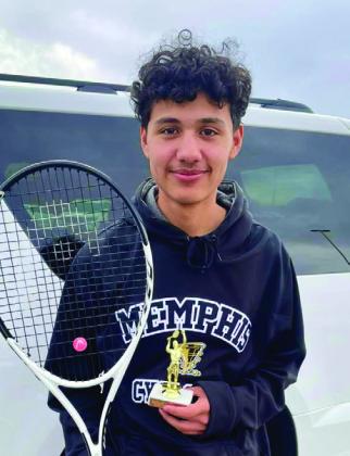 Gabriel Castillo places second in the junior varsity boys’ singles at the Tascosa Tournament Tuesday, March 7.
