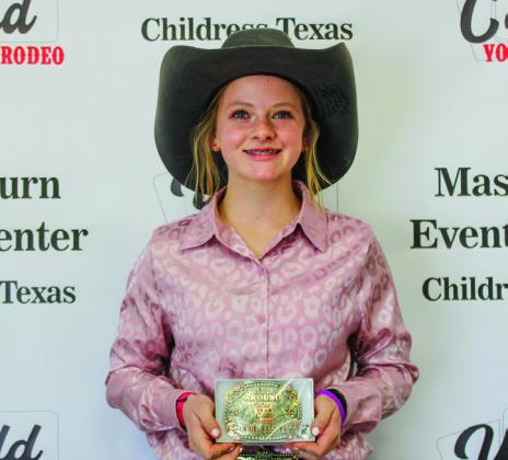 Gracie Ellis is the 13-16 girls All-Around Champion. Ellis competed in barrels, poles and goat tying.