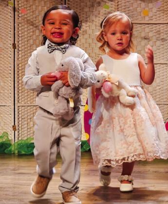 Tiny Tot two-year-old winners Augustus Ramirez and Katelynn Grayce Hutchison.