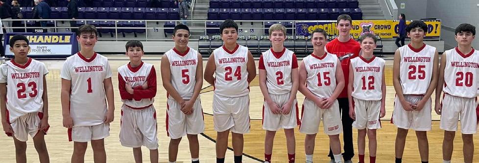The eighth-grade Firecrackers compete in the Panhandle Tournament last weekend, where they beat the host Panthers 25-22 but fell short to Canadian in the championship round. From left: Jaquan Culpepper, Lawson Inman, Braylon Shatswell, Alex Orozco, Dakota Ledbetter, Jax Heflin, Colton Jernigan, Kyler Keys, Jaxon Lawyer, Josue Davila, Tyler O’Rear.
