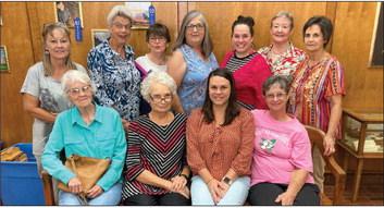 Members of the Modern Home Club, along with guests, meet at the Childress County Heritage Museum Thursday, Sept. 15 for their monthly meeting. Back row, from left: Debbie Wyatt, Edie Johnson, Soundra Christy, Mary Ann Hickman, Whitney Wyatt, Marianne Lynn, Raenell Smith. From row, from left: Ladonna Moore, Regina Henley, Felicia Wyatt, Linda Gooch. Not pictured are Pat Collins and Margie Porter. Courtesy Photo