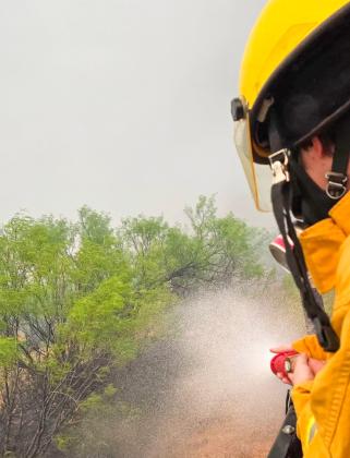 Volunteer firefighters, with assistance from the Texas A&amp;amp;M Forest Service, stopped progression of the fire around 9 p.m. Thursday, April 2. Turkey Volunteer Fire Department