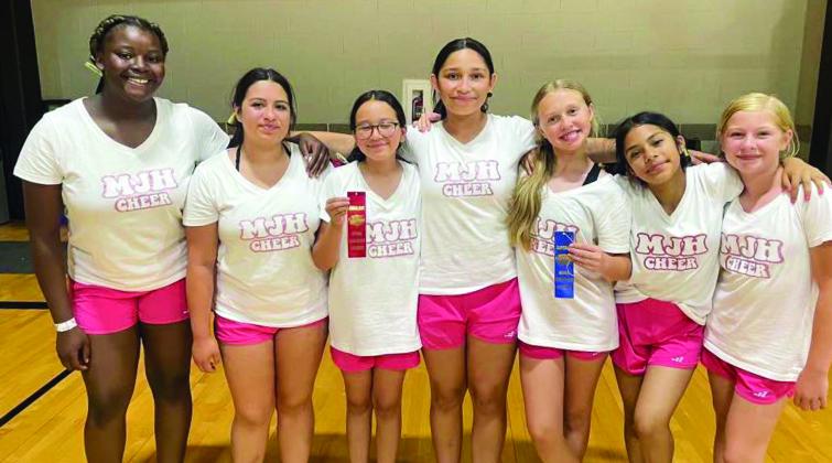 Memphis Middle School and Memphis High School cheerleaders attend a National Cheerleading Association (NCA) cheer camp Tuesday, June 4-Friday, June 7 at Texas Tech University in Lubbock. Photos Courtesy of Memphis ISD