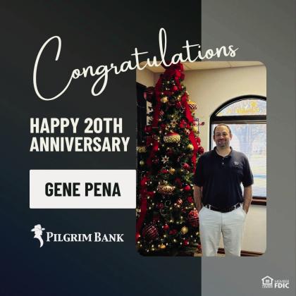 Pilgrim Bank celebrates Pena’s anniversary milestone