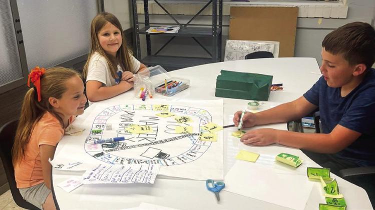 Austin Elementary School Gifted and Talented (GT) students finalize their boardgame designs Wednesday, April 30 in preparation for Family Game Night at 6 p.m. Friday, May 2 at Bertie Fannie. Memphis ISD