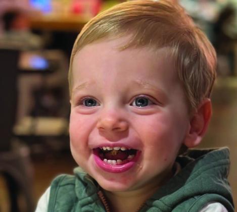Colter Reed, 1, is the son of Ty and Keri Jo Wellborn, of Childress, grandson of Stacy and Cheryl Wellborn, of Childress, and Tim and Toni Cummings, of Wellington, and great-grandson of Ernestene Cummings and Jackie Pratt, both of Wellington, Harvey Isaacs, of Russellville, Ark., Lewis and Patsy Reyher, of Childress, and Terry and Voncille Wellborn, of Amarillo.