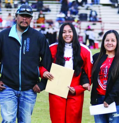 Jossaline Moreno is the daughter of Francisco and Maria Moreno. She has been a member of the Rocket Regiment for five years. For additional senior photos, see a future issue of The Sun.
