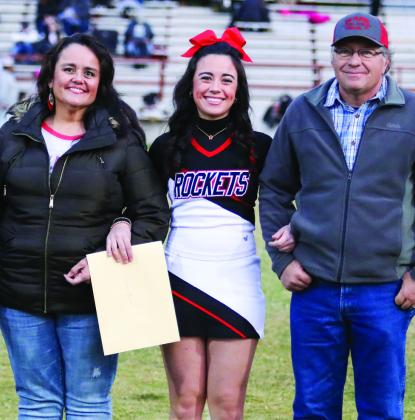 Summer Grace Owens is the daughter of Lucy and Steve Owens. She has been a varsity cheerleader for three years and a member of the Rocket Regiment for five years. Lukas Wilbur Photography
