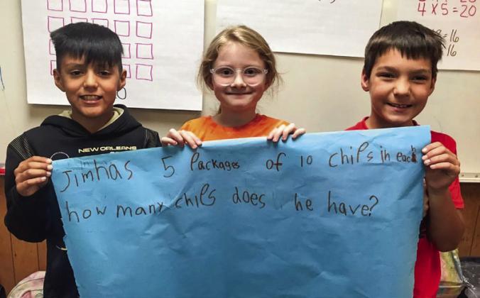 Third grade teams up to write multiplication stories