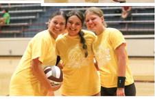 The Childress Lady Cats get some preseason practice at the Red River Summer League Volleyball Tournament in Vernon. Childress High School Yearbook Staff/Kaylie Oronia
