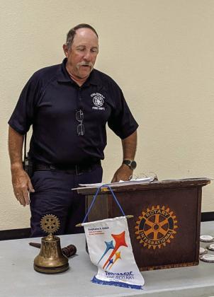 Childress Rotary Club welcomes Childress Fire Department Fire Inspector