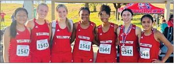The Lady Rocket cross country team competes in the Lubbock Independent School District (ISD) Invitational Saturday, Sept. 23 at Mae Simmons Park in Lubbock. From left: Leslie Orozco, Presley Kane, Harlee Gomez, Angela Lewis, Ayz’lin Menefield, Addy Mock, Sabrina Segovia. Courtesy Photo