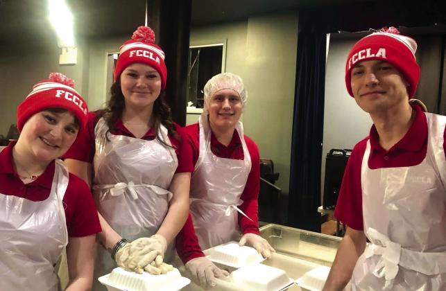 Family, Career and Community Leaders of America (FCCLA) National Vice President of Public Relations Kimi Ward, a Childress High School senior, left, joins additional FCCLA National Officers during FCCLA Day of Service Tuesday, Feb. 11, giving back at St. Luke’s Soup Kitchen in New York City.