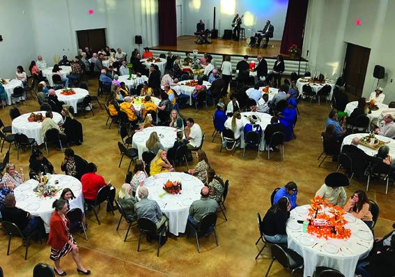 Much to the enjoyment of the crowd, Stix and Tones plays the stage of the recently renovated Bura Handley Community Center during the 2023 Collingsworth County Chamber of Commerce Banquet. Photos by Neal Odom