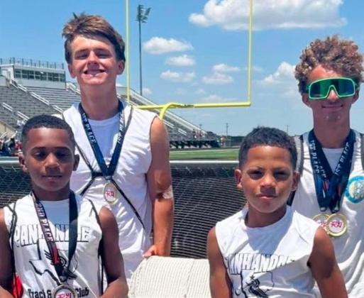 Texas Panhandle Track and Field Club recently competed in the RUN West Texas Summer Track Meet Saturday, June 20 at Bushland High School, bringing home 10 gold medals. C0URTESY PHOTO