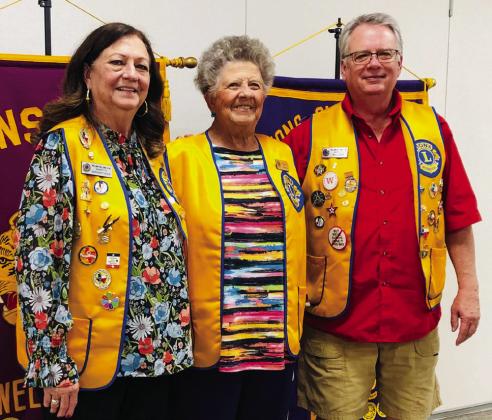 Wellington Lions honored by the Collingsworth County Chamber of Commerce include Volunteer of the Year Margret Wood, left, Lifetime Achievement Award recipient Fraya Hammons and Man of the Year Neal Odom.